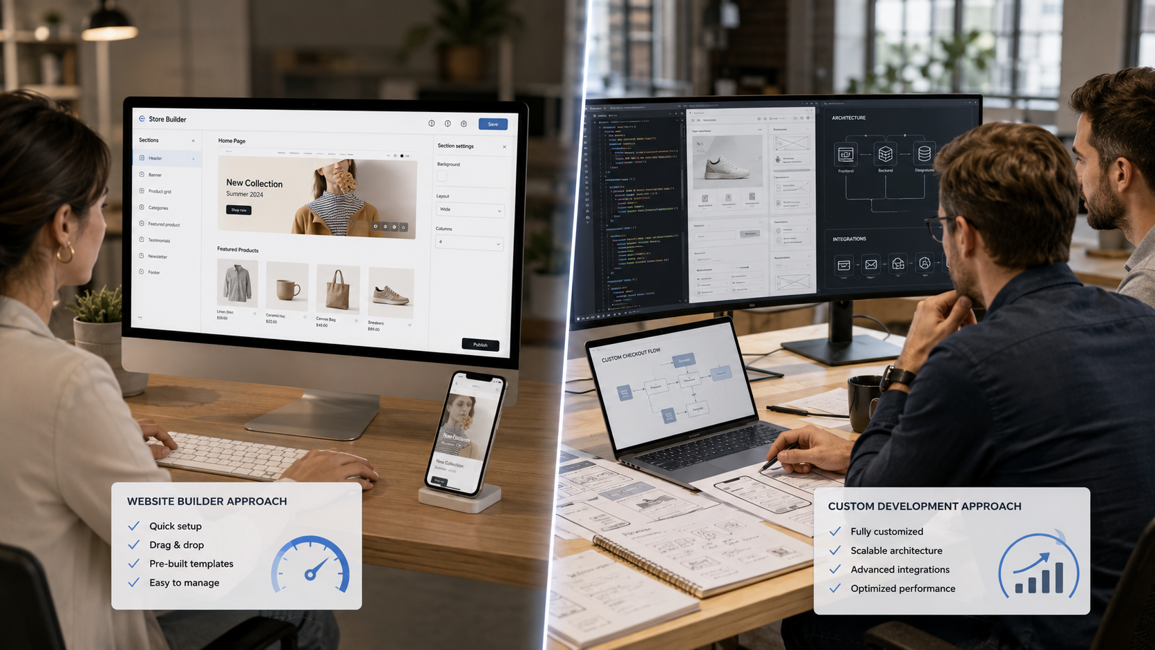 Ecommerce Website Builder Vs Custom Development: Which Is Better For Growth?