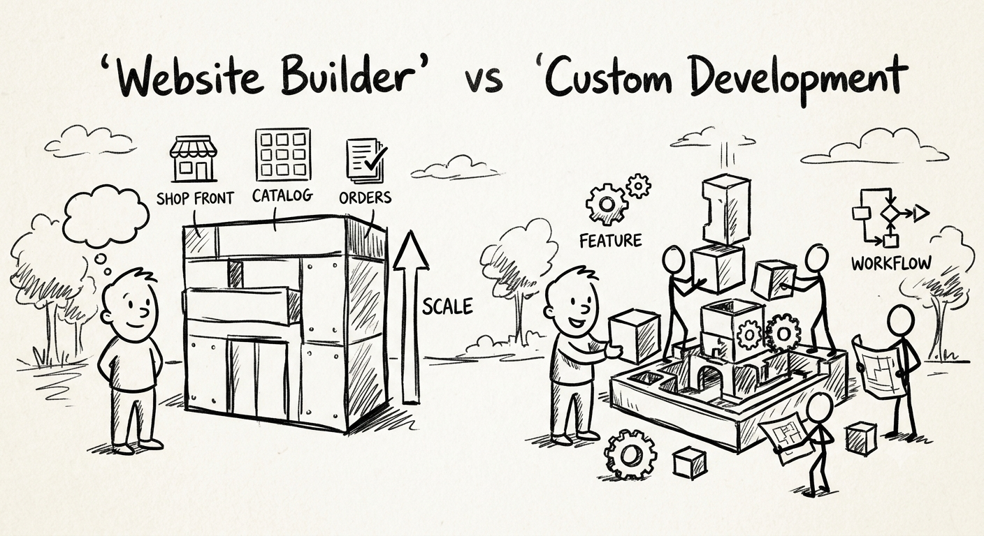 Website Builder vs Custom Development Comparison