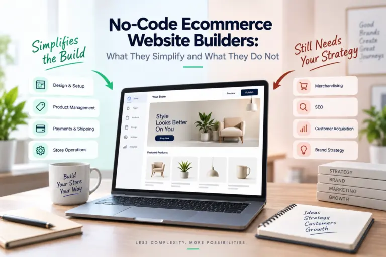 No-Code Ecommerce Website Builders: What They Simplify and What They Do Not