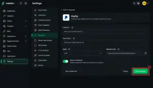 payment gateway settings
