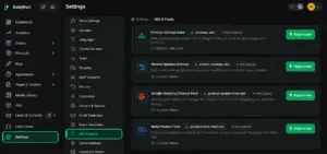 SEO settings
