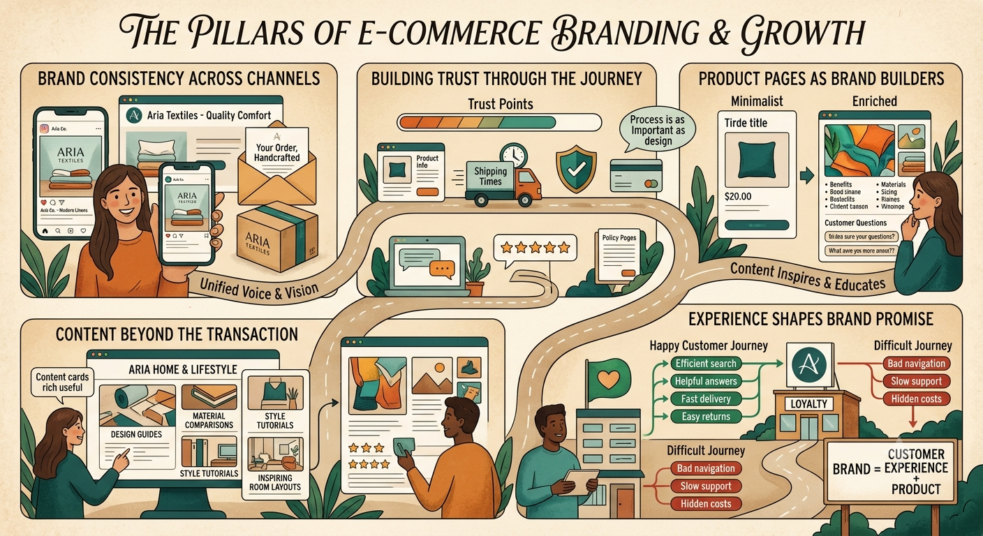 The Pillars of E-Commerce Branding & Growth Infographic