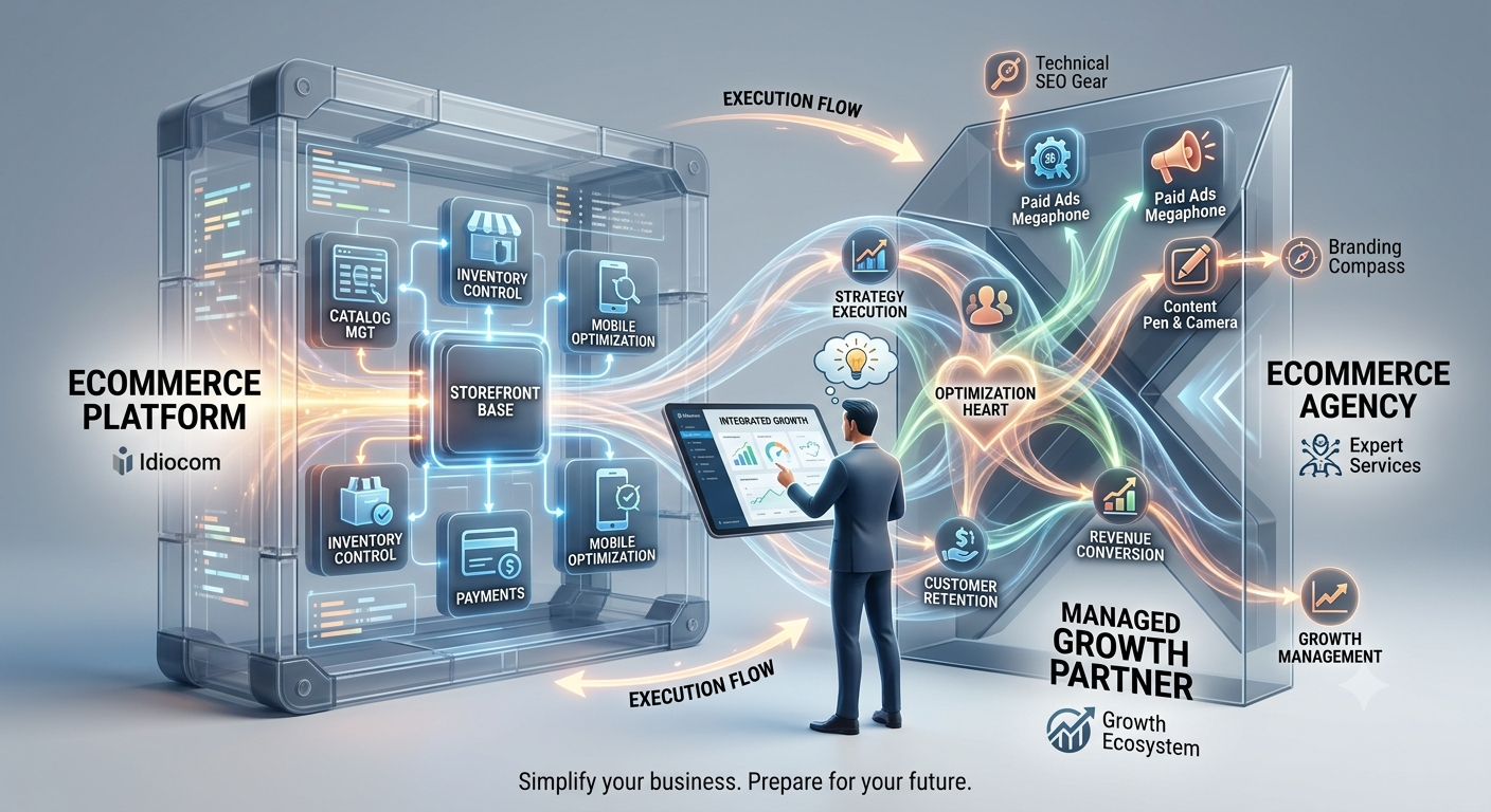 E-Commerce Platform vs Agency vs Managed Growth Partner Comparison