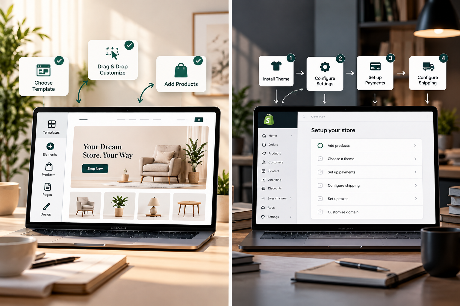 Ecommerce Website Builder vs Shopify – Simplicity in Store Setup